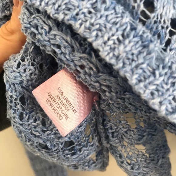 Calypso St. Barth sky blue Linen sweater - Picture 5 of 6